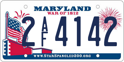 MD license plate 2AF4142