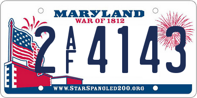 MD license plate 2AF4143