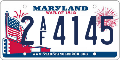 MD license plate 2AF4145