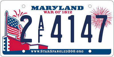 MD license plate 2AF4147