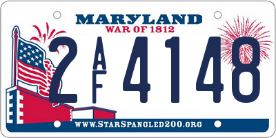 MD license plate 2AF4148