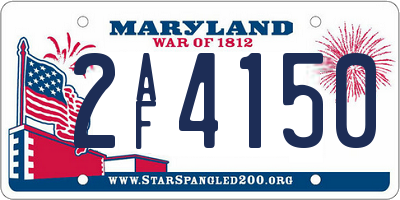 MD license plate 2AF4150
