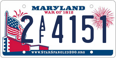 MD license plate 2AF4151