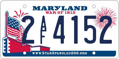 MD license plate 2AF4152