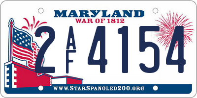 MD license plate 2AF4154