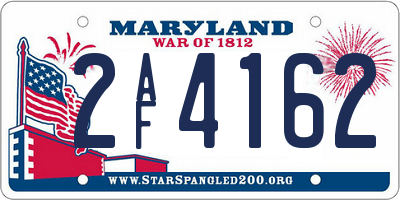 MD license plate 2AF4162