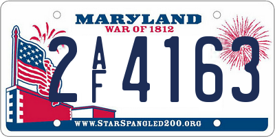 MD license plate 2AF4163