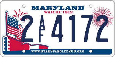 MD license plate 2AF4172