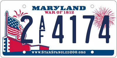 MD license plate 2AF4174