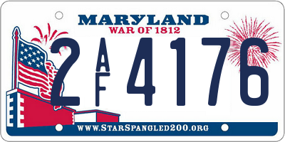 MD license plate 2AF4176