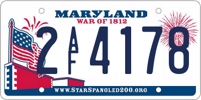 MD license plate 2AF4178