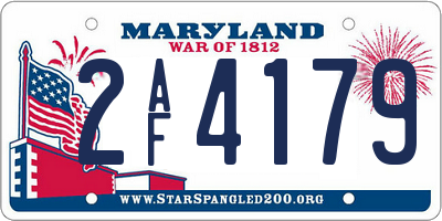 MD license plate 2AF4179