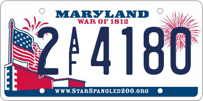 MD license plate 2AF4180