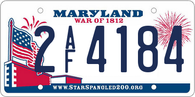 MD license plate 2AF4184
