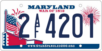 MD license plate 2AF4201