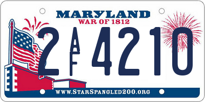 MD license plate 2AF4210