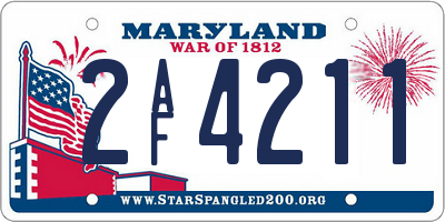 MD license plate 2AF4211