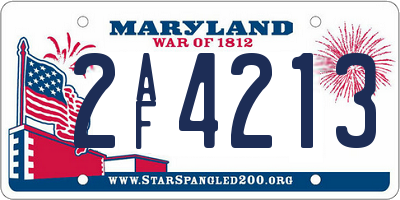 MD license plate 2AF4213