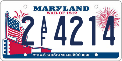 MD license plate 2AF4214