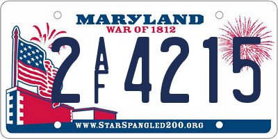 MD license plate 2AF4215