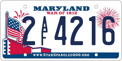 MD license plate 2AF4216