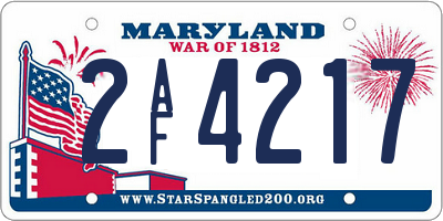 MD license plate 2AF4217