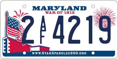 MD license plate 2AF4219