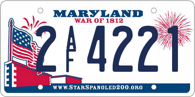 MD license plate 2AF4221