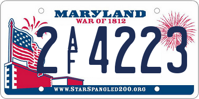MD license plate 2AF4223