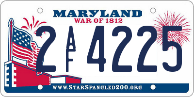 MD license plate 2AF4225