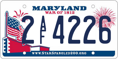 MD license plate 2AF4226