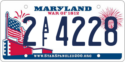 MD license plate 2AF4228