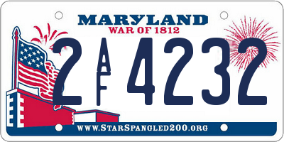 MD license plate 2AF4232