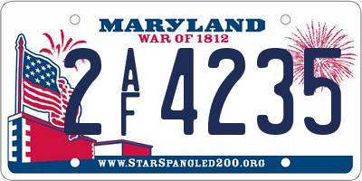 MD license plate 2AF4235