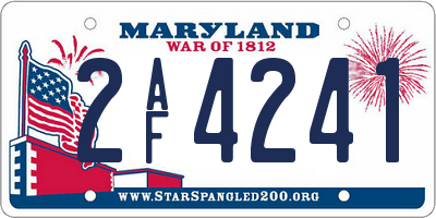 MD license plate 2AF4241