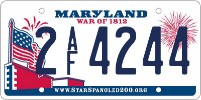 MD license plate 2AF4244