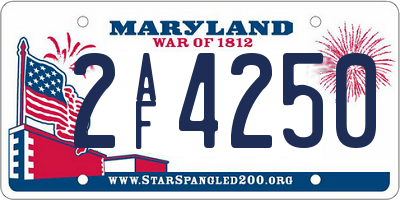 MD license plate 2AF4250