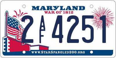 MD license plate 2AF4251