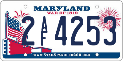 MD license plate 2AF4253