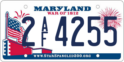 MD license plate 2AF4255