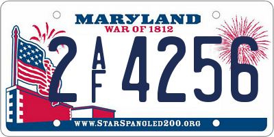 MD license plate 2AF4256