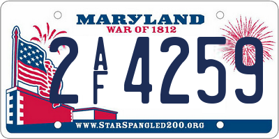 MD license plate 2AF4259