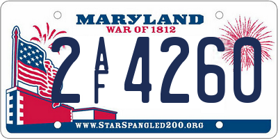 MD license plate 2AF4260