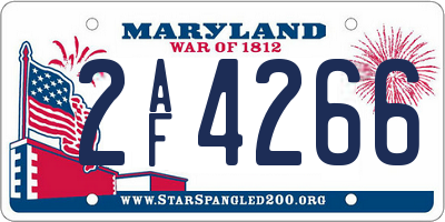 MD license plate 2AF4266