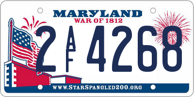 MD license plate 2AF4268
