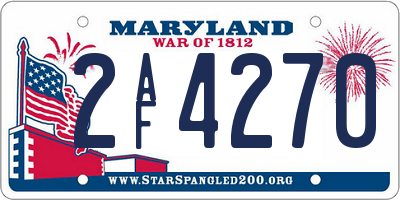 MD license plate 2AF4270