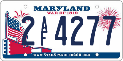 MD license plate 2AF4277