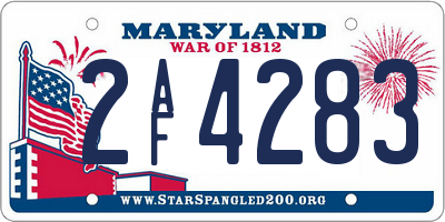 MD license plate 2AF4283