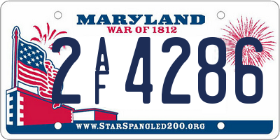 MD license plate 2AF4286