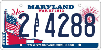 MD license plate 2AF4288